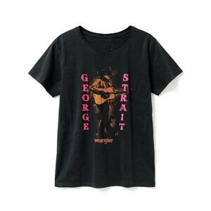 Wrangler George Strait Women’s Graphic Tee Black Large – Country Music Shirt
